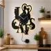 KEDİ TEMALI RGB Uzaktan Kumandalı 40x40cm Siyah MDF Duvar Saati