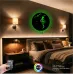 Atatürk Temalı RGB Uzaktan Kumandalı 40x40cm Siyah MDF Duvar Saati