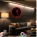 Atatürk Temalı RGB Uzaktan Kumandalı 40x40cm Siyah MDF Duvar Saati