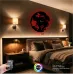 Bayan Kuaförü Temalı RGB Uzaktan Kumandalı 40x40cm Siyah MDF Duvar Saati