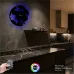 Bayan Kuaförü Temalı RGB Uzaktan Kumandalı 40x40cm Siyah MDF Duvar Saati