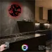 Çiçek Temalı RGB Uzaktan Kumandalı 40x40cm Siyah MDF Duvar Saati