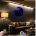 Deniz Kızı Temalı RGB Uzaktan Kumandalı 40x40cm Siyah MDF Duvar Saati