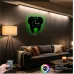 Diş Hekimi Temalı RGB Uzaktan Kumandalı 40x40cm Siyah MDF Duvar Saati
