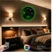 Erkek kuaförü Temalı RGB Uzaktan Kumandalı 40x40cm Siyah MDF Duvar Saati