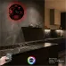 Erkek kuaförü Temalı RGB Uzaktan Kumandalı 40x40cm Siyah MDF Duvar Saati