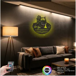 Halley Davitson  Temalı RGB Uzaktan Kumandalı 40x40cm Siyah MDF Duvar Saati