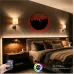İstanbul Boğazköprüsü Temalı  RGB Uzaktan Kumandali 40x40cm Siyah MDF Duvar Saati