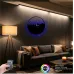 İstanbul Boğazköprüsü Temalı  RGB Uzaktan Kumandali 40x40cm Siyah MDF Duvar Saati