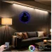 Jaz Müzik Temalı  RGB Uzaktan Kumandali 40x40cm Siyah MDF Duvar Saati