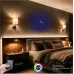 Kalp Aşıklar Temalı  RGB Uzaktan Kumandali 40x40cm Siyah MDF Duvar Saati