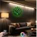 Kalp Aşıklar Temalı  RGB Uzaktan Kumandali 40x40cm Siyah MDF Duvar Saati