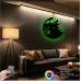 Kurt Köpek Figürlü RGB LED Işıklı MDF Duvar Saati