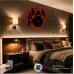 Kuşlar Dalda Figürlü RGB LED Işıklı MDF Duvar Saati