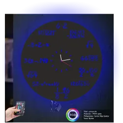 Luvivia Matematik Figürlü RGB LED Işıklı MDF Duvar Saati