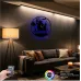 Luvivia Travel Temalı RGB LED Işıklı MDF Duvar Saati - Seyahat Tutkunlarına Özel