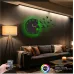 Luvivia Uçan Kuşlar Figürlü RGB LED Işıklı MDF Duvar Saati
