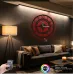 Roma Rakamlı Yön Temalı RGB Uzaktan Kumandalı 40x40cm Siyah MDF Duvar Saati