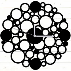 Geometrik İlizyon  Siyah MDF Duvar Saati