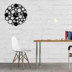 Geometrik İlizyon  Siyah MDF Duvar Saati
