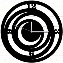 Geometrik İlizyon v2 Siyah MDF Duvar Saati