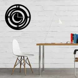 Geometrik İlizyon v2 Siyah MDF Duvar Saati