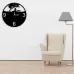 Clock With Couple  Siyah MDF Duvar Saati