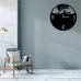 Clock With Couple  Siyah MDF Duvar Saati