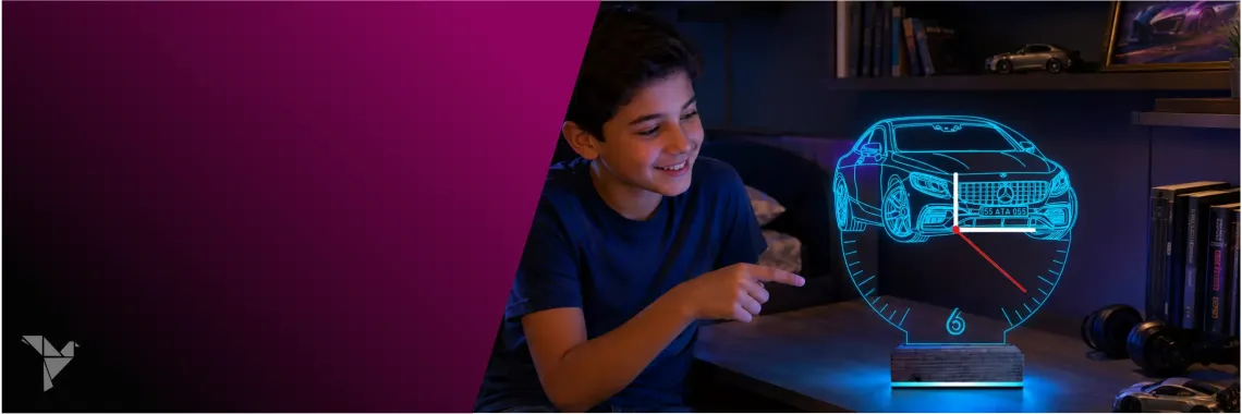 SAATLİ 3D LED LAMBA MODELLERİ