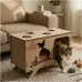 Luvivia Kare Kedi Evi – 4 mm Ahşap MDF Demonte Kedi Yuvası ve Yatağı