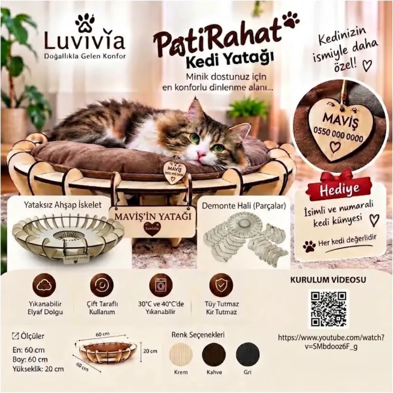 Luvivia PatiRahat Kedi Yatağı