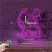 Minimalist Kadın Heykel Saatli 3D Lamba - Masa Gece Lambası