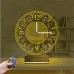 Klasik Saat Saatli 3D Lamba - Masa Gece Lambası