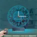 Klasik Saat Saatli 3D Lamba - Masa Gece Lambası
