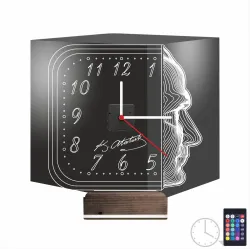 Atatürk İmza Silüet Saatli 3D Lamba - Masa Gece Lambası