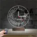 Türk Bayrağı Ay Yıldız V1 Saatli 3D Lamba - Masa Gece Lambası