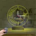 Türk Bayrağı Ay Yıldız V1 Saatli 3D Lamba - Masa Gece Lambası