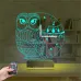 Baykuş Tasarım Saatli 3D Lamba - Masa Gece Lambası