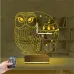 Baykuş Tasarım Saatli 3D Lamba - Masa Gece Lambası
