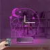 Kedi Tasarım Çocuk Odası Saatli 3D Lamba - Masa Gece Lambası