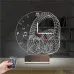 Dj Müzik Kulaklık Saatli 3D Lamba - Masa Gece Lambası