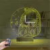 Dj Müzik Kulaklık Saatli 3D Lamba - Masa Gece Lambası