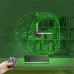 Dj Müzik Kulaklık Saatli 3D Lamba - Masa Gece Lambası