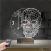 Kuru Kafa İskelet Saatli 3D Lamba - Masa Gece Lambası