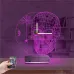 Kuru Kafa İskelet Saatli 3D Lamba - Masa Gece Lambası