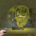 Kuru Kafa İskelet Saatli 3D Lamba - Masa Gece Lambası