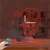 Kuru Kafa İskelet Saatli 3D Lamba - Masa Gece Lambası