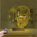 Kuru Kafa İskelet Saatli 3D Lamba - Masa Gece Lambası