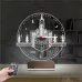 Mekke Kabe Cami Saatli 3D Lamba - Masa Gece Lambası