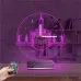 Mekke Kabe Cami Saatli 3D Lamba - Masa Gece Lambası